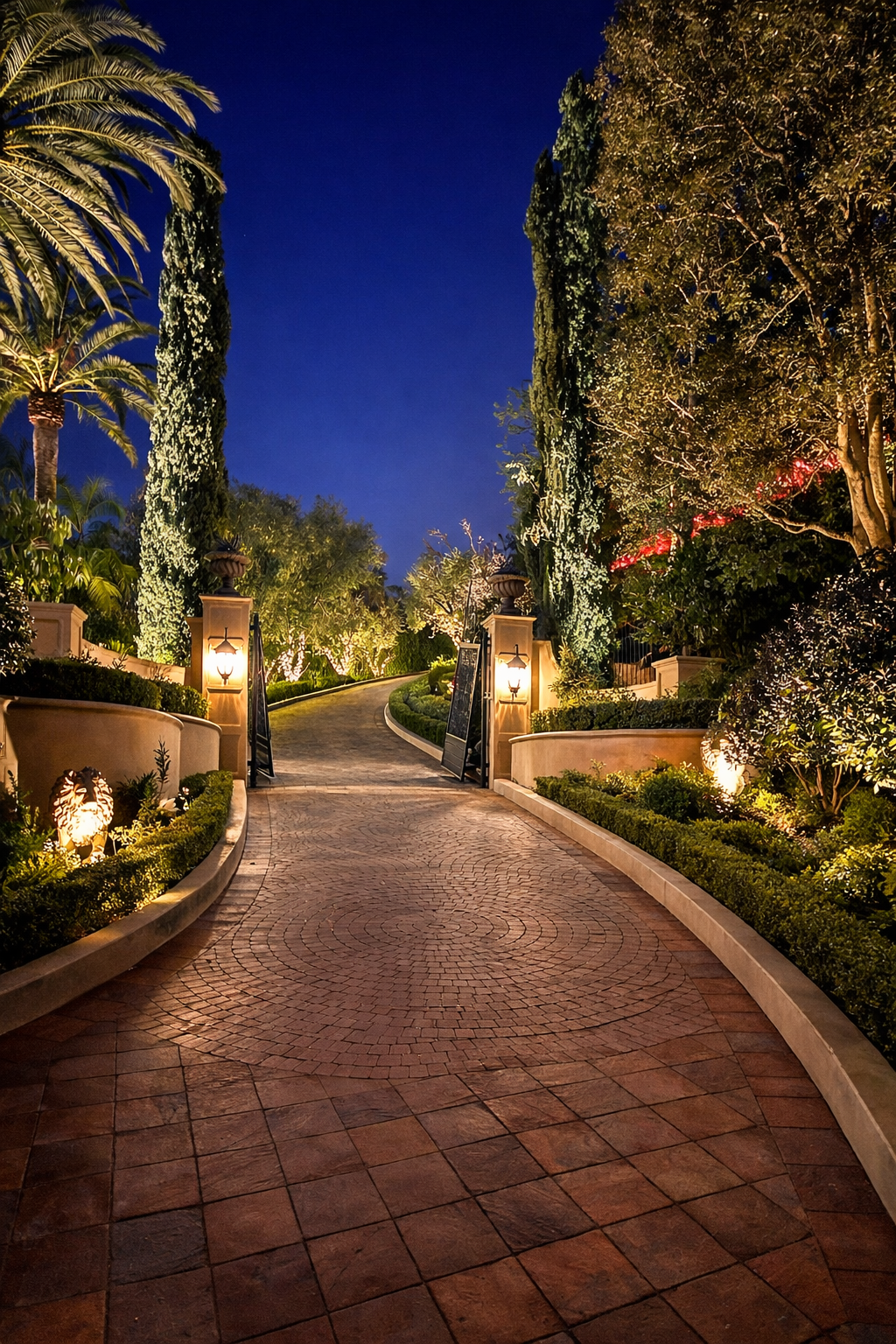 Driveway backyard outdoor lighting
